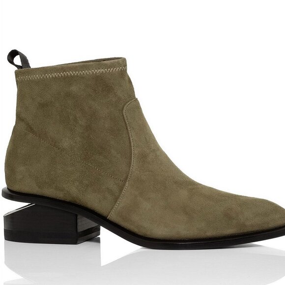NEW RARE ALEXANDER WANG Kori Suede Bootie – Cutout Heel Ankle Boot - Picture 2 of 10